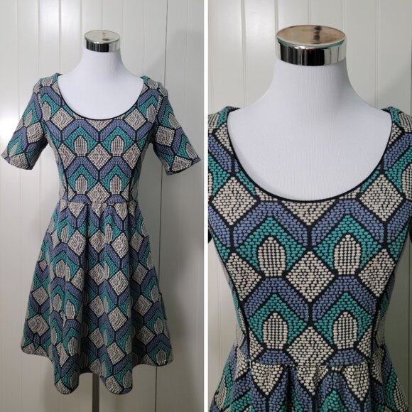 HD in Paris Dresses & Skirts - Anthropologie HD In Paris Hollyhock Retro 50s Rockabilly Fit & Flare Knit Dress